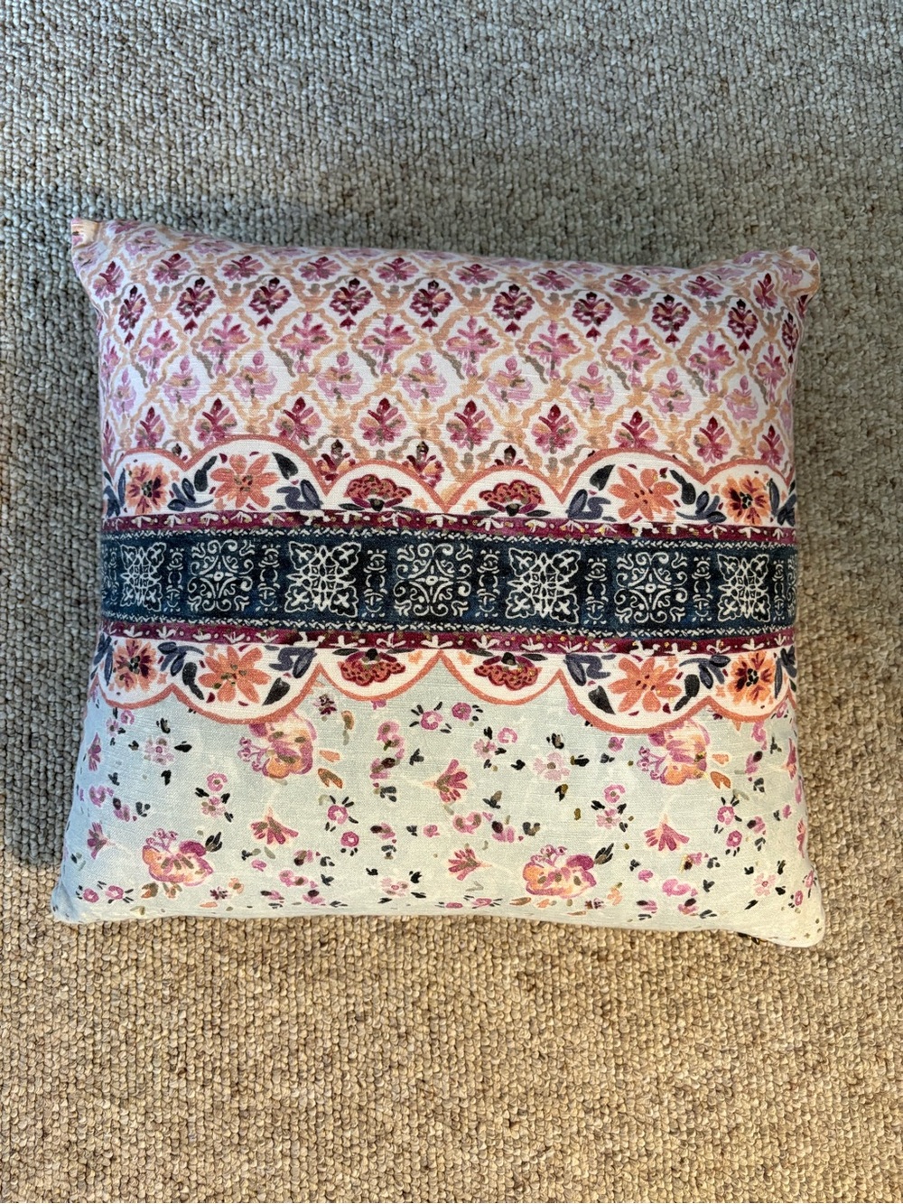 Anthropologie Patterned Floral Decorative Throw Pillow